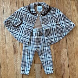 Janie and Jack Plaid Kids Cape and Pants Set, 12-18 mos